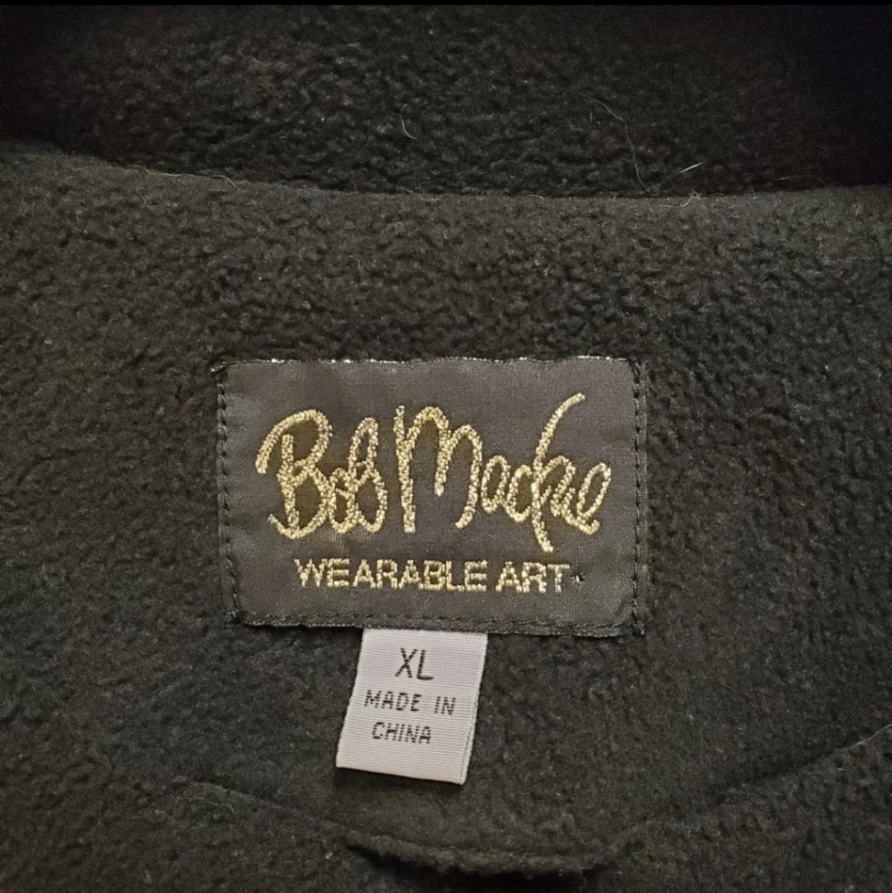 BOB MACKIE | Black Pea Coat w/ Scarf sz XL